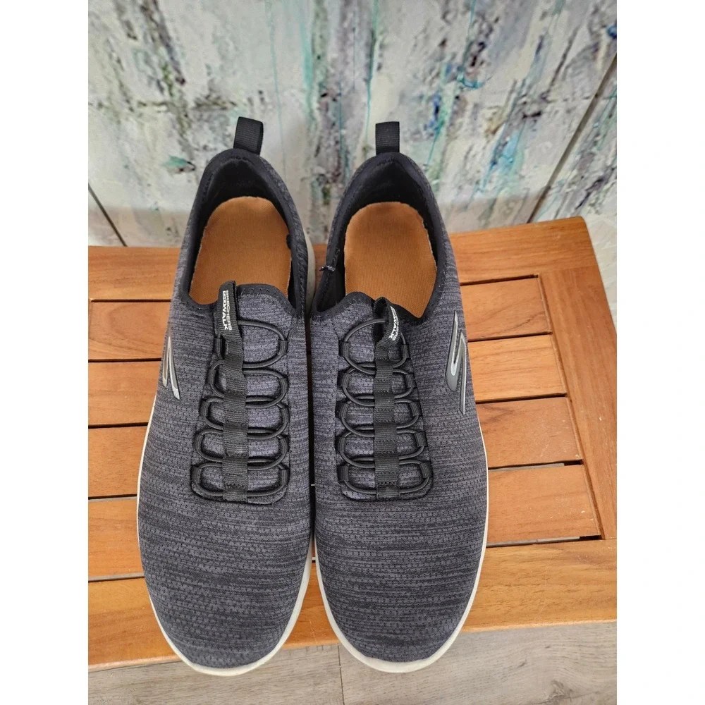 Skechers GoWalk 6 Slip On Sneakers 12 Gray Bungee Comfort Walking Shoes 216484